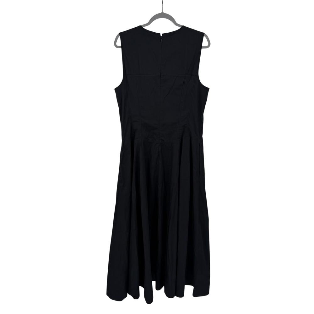 Madewell V-Neck Circle Midi Dress in black Size 14 - Picture 7 of 8